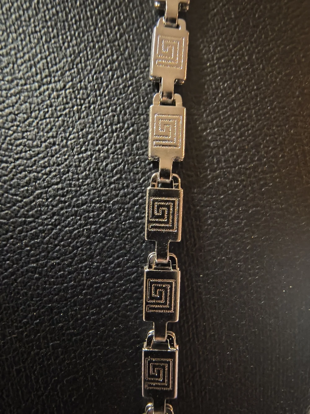 Men's Silver Greek Key Link Necklace